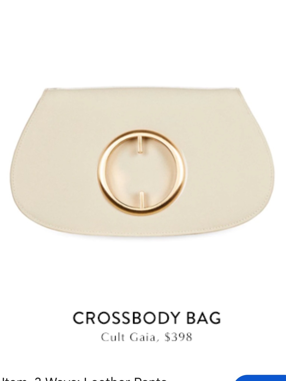 cult gaia Cream Crossbody Bag with Gold Ring Detail